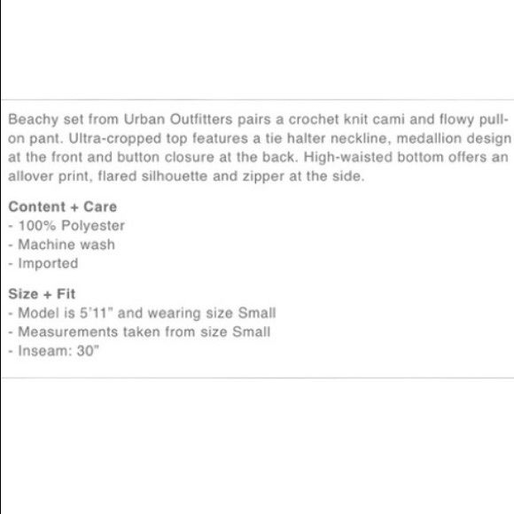 LAST 1 NEW UO crochet top & pant set - boho festival hippie vibe - Picture 9 of 13